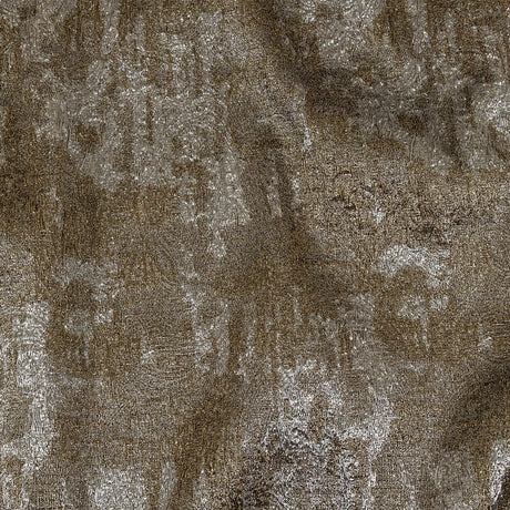 Metallic Silver and Gold Abstract Luxury Plisse Brocade