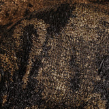 Metallic Bronze and Black Abstract Luxury Plisse Brocade