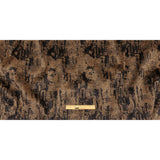 Metallic Bronze and Black Abstract Luxury Plisse Brocade