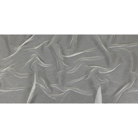 Metallic Silver and White Textural Stripes Luxe Novelty Mesh