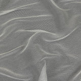 Metallic Silver and White Textural Stripes Luxe Novelty Mesh