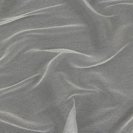 Metallic Silver and White Textural Stripes Luxe Novelty Mesh