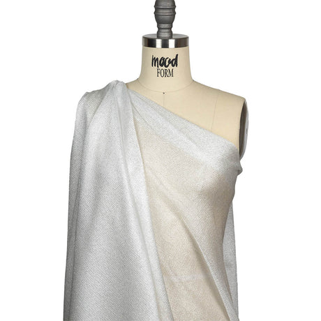 Metallic Silver and White Luxe Novelty Mesh