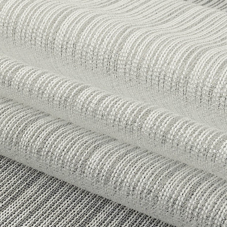 Metallic Silver and White Barcode Stripes Luxe Novelty Mesh