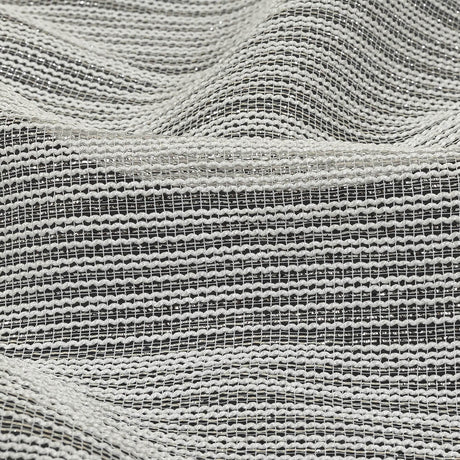 Metallic Silver and White Barcode Stripes Luxe Novelty Mesh