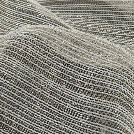 Metallic Gold and White Barcode Stripes Luxe Novelty Mesh