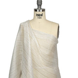 Metallic Gold and White Barcode Stripes Luxe Novelty Mesh