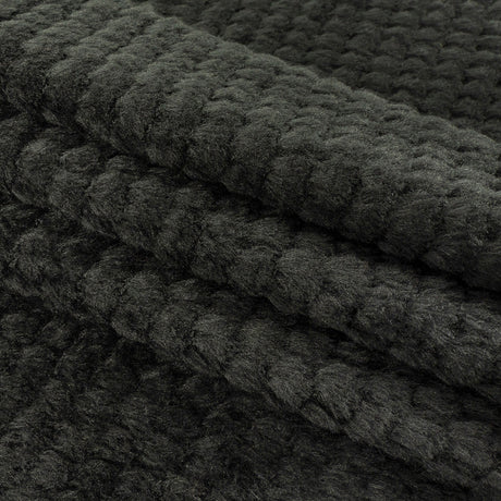 Black Plush Polyester Bubble Fleece