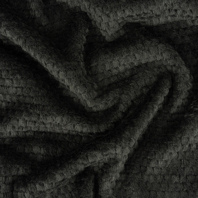 Black Plush Polyester Bubble Fleece