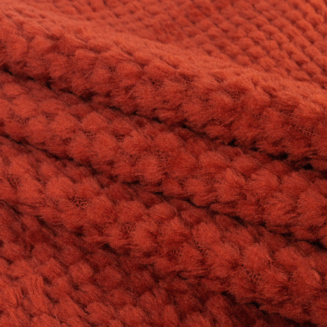 Sun Dried Tomato Plush Polyester Bubble Fleece