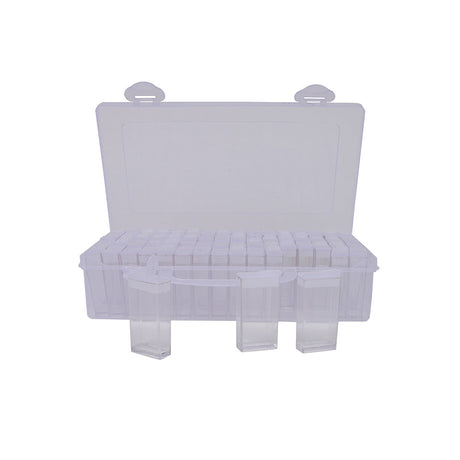 Plastic Organizer with 64 2" Flip Boxes and Labels - 8.5" x 5"