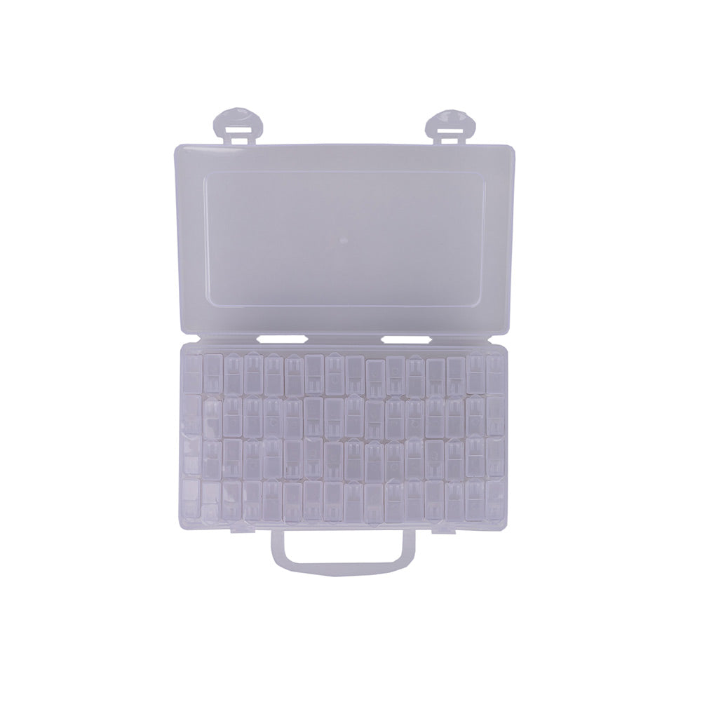 Plastic Organizer with 64 2" Flip Boxes and Labels - 8.5" x 5"
