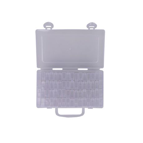 Plastic Organizer with 64 2" Flip Boxes and Labels - 8.5" x 5"