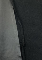 Black Wool Fused Knitted Fabric