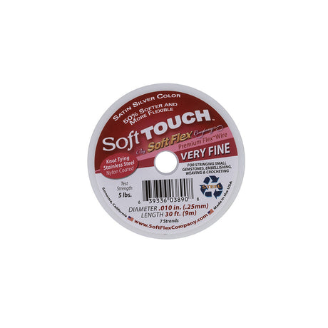 Soft Touch Satin Silver .010 Stainless Steel Wire - 30 FT
