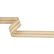 Beige Grosgrain Ribbon with Three Row Delicioso Stitching Detail - 1"