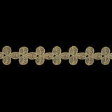Greige Leafy Cotton Blend Venise Lace Trim - 1.375"
