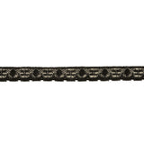 Black Abstracted Floral Cotton Blend Lace Trim - 0.75"