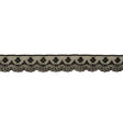 Black Flowers and Fancy Scallops Lace Trim - 1.625"