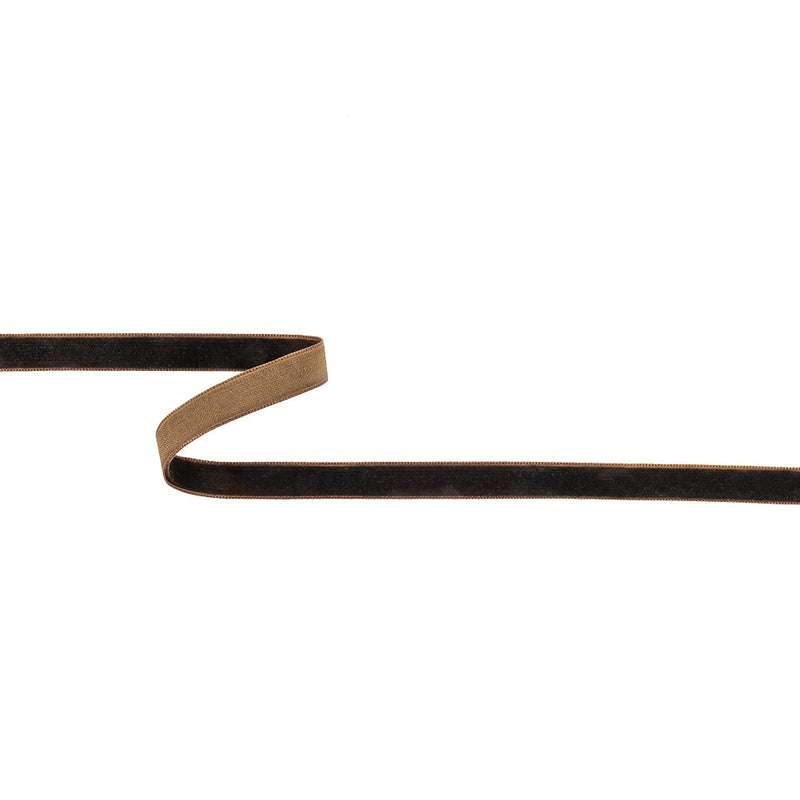 Toffee Single Face Velvet Ribbon - 0.375"