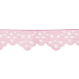 Shimmering Pink Scalloped Burnout Organza Trim - 1"