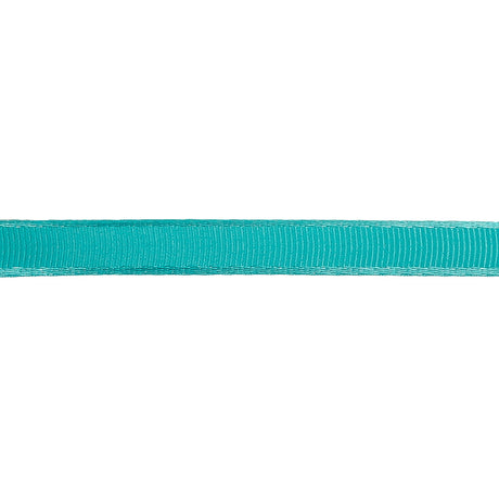 Turquoise Satin-Edged Grosgrain Ribbon - 0.375"
