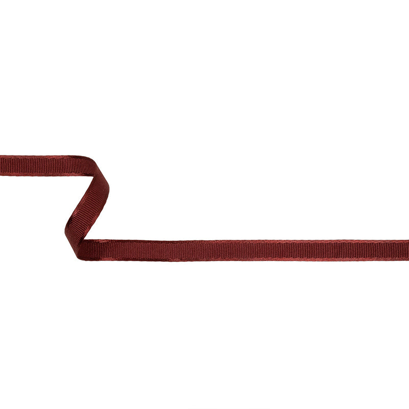 Wine Satin-Edged Grosgrain Ribbon - 0.375"