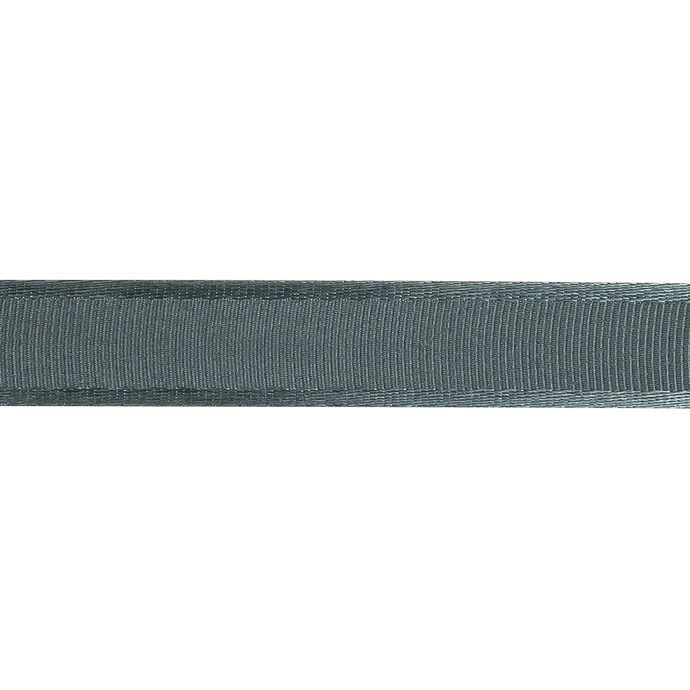 Gunmetal Satin-Edged Grosgrain Ribbon - 0.625"