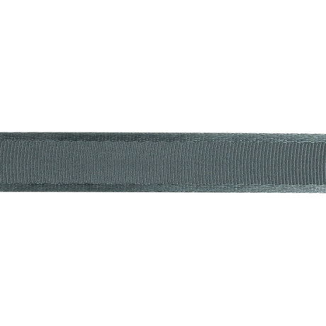 Gunmetal Satin-Edged Grosgrain Ribbon - 0.625"
