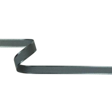 Gunmetal Satin-Edged Grosgrain Ribbon - 0.625"