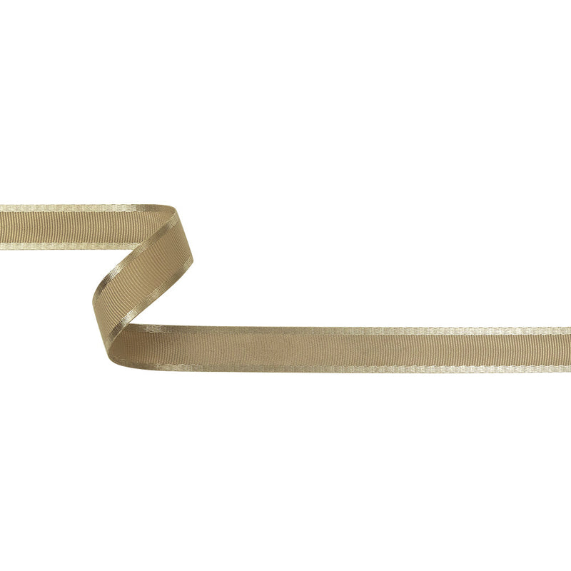 Beige Satin-Edged Grosgrain Ribbon - 0.625"
