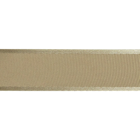 Beige Satin-Edged Grosgrain Ribbon - 1"