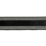 Black Double Faced Satin Ribbon with Sheer Woven Borders - 0.9375"