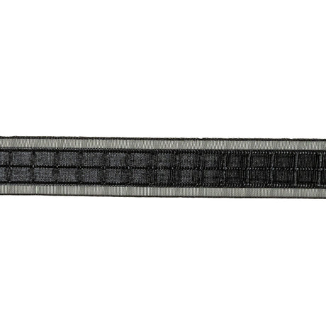 Caviar Windowpane Checks and Sheer Borders Woven Ribbon - 0.625"
