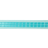 Turquoise Windowpane Checks and Sheer Borders Woven Ribbon - 0.625"