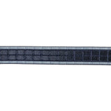 Evening Blue Windowpane Checks and Sheer Borders Woven Ribbon - 0.625"