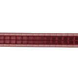 Wine Red Windowpane Checks and Sheer Borders Woven Ribbon - 0.625"