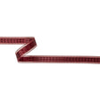 Wine Red Windowpane Checks and Sheer Borders Woven Ribbon - 0.625"