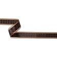 Brown Windowpane Checks and Sheer Borders Woven Ribbon - 1"