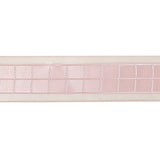 Pale Pink Windowpane Checks and Sheer Borders Woven Ribbon - 1"
