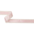 Pale Pink Windowpane Checks and Sheer Borders Woven Ribbon - 1"