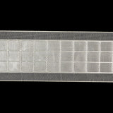 Blanc de Blanc Windowpane Checks and Sheer Borders Woven Ribbon - 1.5"