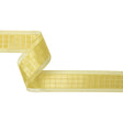 Yellow Windowpane Checks and Sheer Borders Woven Ribbon - 1.5"