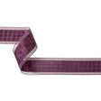 Plum Windowpane Checks and Sheer Borders Woven Ribbon - 1.5"