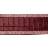 Wine Red Windowpane Checks and Sheer Borders Woven Ribbon - 1.5"