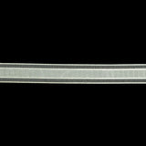 Brilliant White Woven Ribbon with Sheer Organza Borders - 0.5"