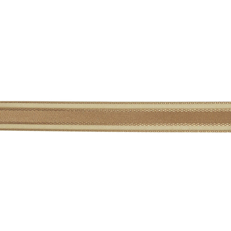 Beige Woven Ribbon with Sheer Organza Borders - 0.5"