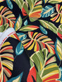 Wind Blown Leaves Outdoor Polyester Fabric - Black Green Leaf Print, 54" Width (1 Yard)