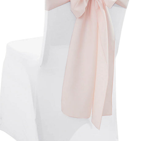 10 Pieces Blush Pink or Rose Gold Elegant 8"x108" Polyester Chair Sashes for Weddings & Events