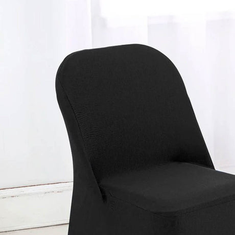 1 Piece Black Stretch Premium Spandex Chair Cover for Classic Folding Seating